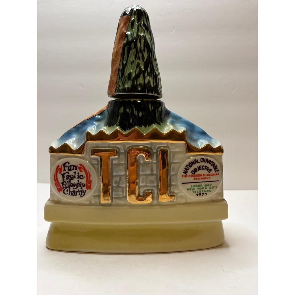 Jim Beam 1971 Tall Cedars of Lebanon TCL Muscular Dystrophy Decanter Regal China